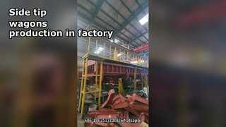 Разгрузка вагонов с боковым опрокидыванием Гравий Балласт Минеральные камни Железнодорожные вагоны